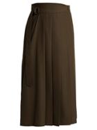 Matchesfashion.com Joseph - Fleet Pleated Midi Skirt - Womens - Khaki