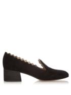 Chloé Lauren Scallop-edges Suede Loafers