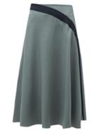 Matchesfashion.com Palmer//harding - Radiant Pleated Twill Midi Skirt - Womens - Khaki
