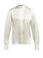 Matchesfashion.com Haider Ackermann - Passementerie Trim Silk Shirt - Womens - Ivory