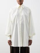 S.s. Daley - Edith Balloon-sleeve Cotton-poplin Shirt - Womens - White