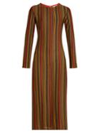 Marco De Vincenzo Striped Round-neck Midi Dress