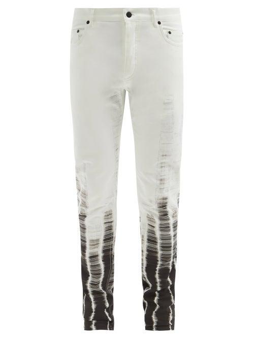 Matchesfashion.com Ann Demeulemeester - Dyed Slim-leg Jeans - Mens - Black Cream