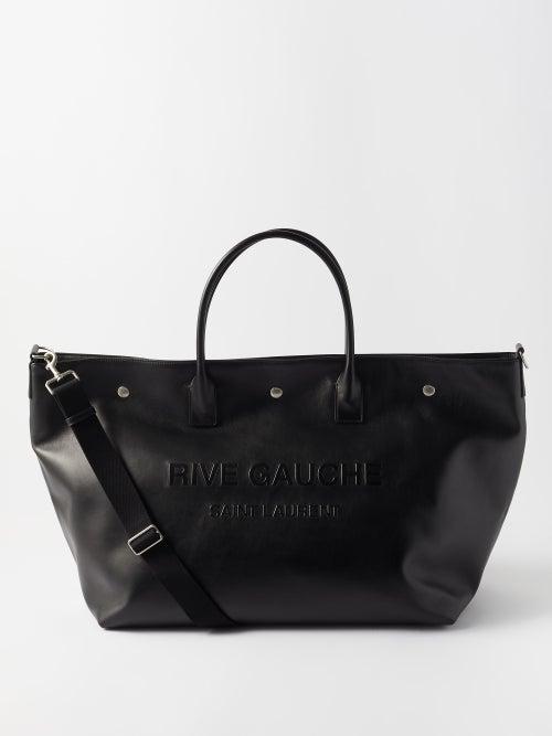 Saint Laurent - Maxi Cabas Logo-embossed Leather Tote Bag - Mens - Black