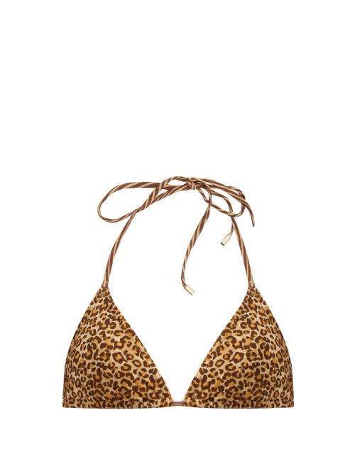 Matchesfashion.com Zimmermann - Empire Leopard-print Bikini Top - Womens - Brown Multi