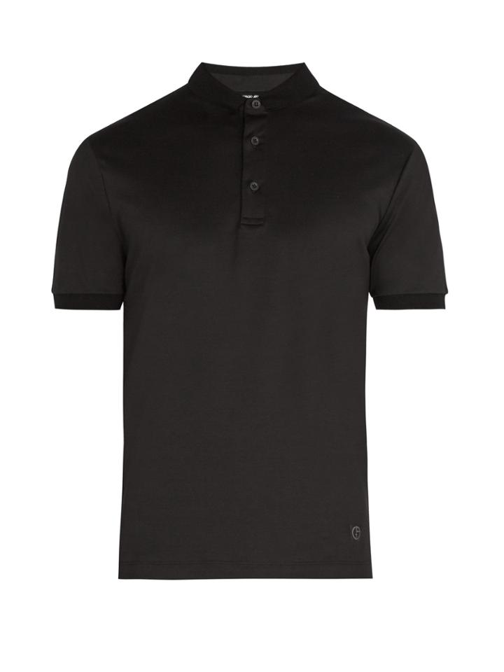 Giorgio Armani Fixed-collar Cotton Polo Shirt