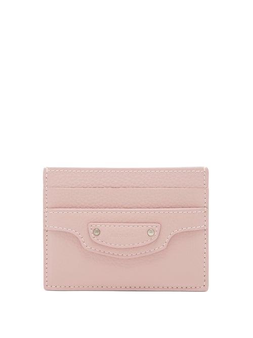 Balenciaga - Neo Classic Grained-leather Cardholder - Womens - Light Pink
