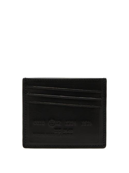 Matchesfashion.com Maison Margiela - Logo Debossed Leather Cardholder - Mens - Black