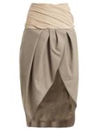 Matchesfashion.com Jacquemus - Asymmetric Draped Wool Wrap Skirt - Womens - Beige
