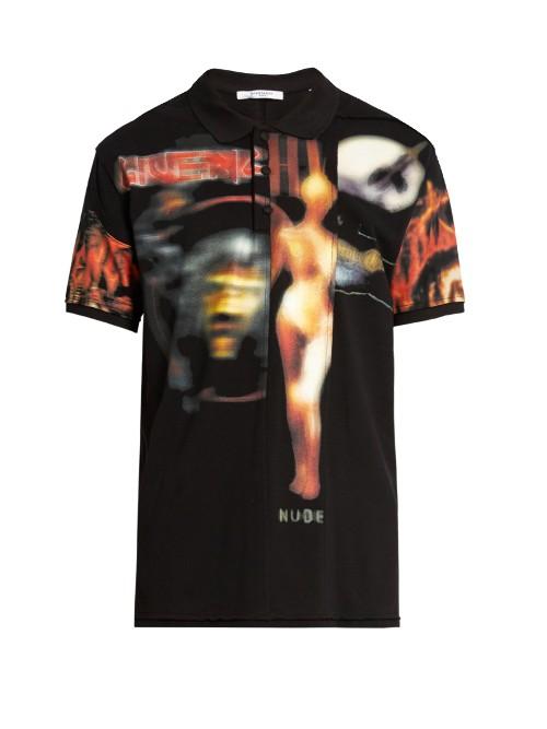Givenchy Heavy-metal Print Cotton-piqu Polo Shirt