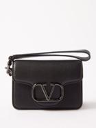 Valentino Garavani - V-logo Wrist-strap Leather Cardholder - Mens - Black