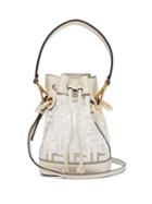 Matchesfashion.com Fendi - Mon Tresor Logo Print Leather Trimmed Bucket Bag - Womens - White Multi