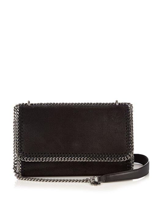 Matchesfashion.com Stella Mccartney - Falabella Faux Suede Sliding Shoulder Bag - Womens - Black