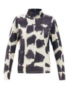 Matchesfashion.com Colville - Tiger Tail High-neck Printed Cotton-jersey Top - Womens - Black