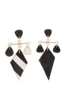 Matchesfashion.com Sonia Boyajian - Tanning Striped Ceramic Earrings - Womens - Black