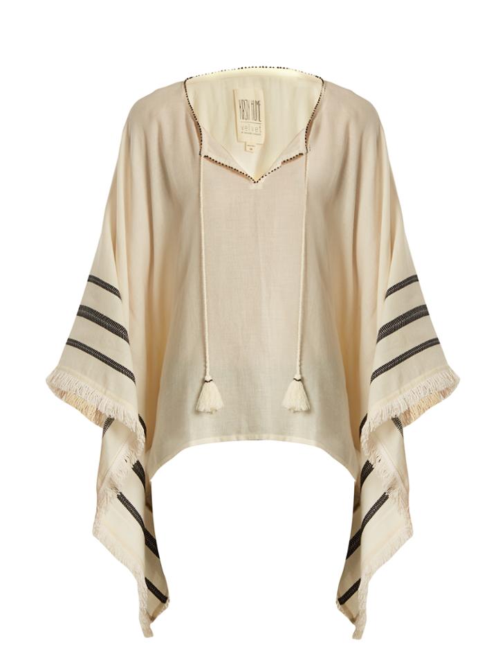 Velvet By Graham & Spencer Petunia Embroidered Cotton Poncho Top
