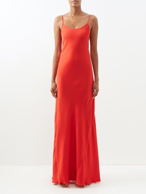 Victoria Beckham - Bias-cut Crepe Gown - Womens - Red