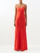 Victoria Beckham - Bias-cut Crepe Gown - Womens - Red