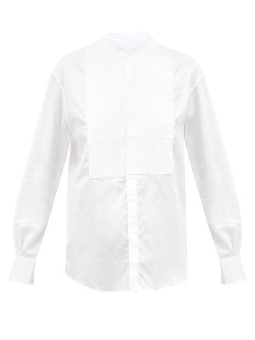 Matchesfashion.com Bourrienne Paris X - Comdienne Viii Stand-collar Cotton Bib Shirt - Womens - White