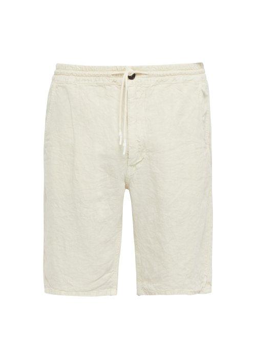 Matchesfashion.com President's - Tripoli Slubbed Linen Poplin Bermuda Shorts - Mens - Beige