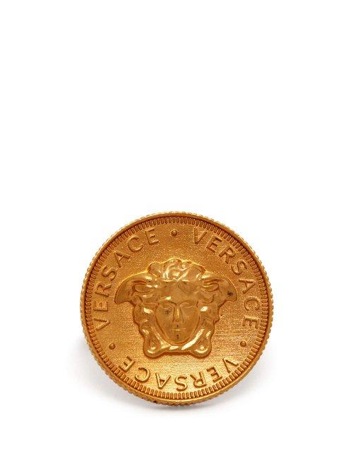 Matchesfashion.com Versace - Medusa Embossed Double Ring - Womens - Gold
