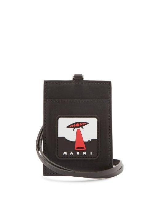 Matchesfashion.com Marni - Ufo Leather Cardholder Pouch - Mens - Black