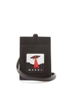 Matchesfashion.com Marni - Ufo Leather Cardholder Pouch - Mens - Black