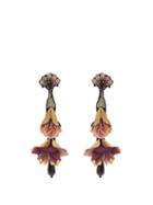 Matchesfashion.com Etro - Crystal Embellished Silk Flower Drop Earrings - Womens - Multi