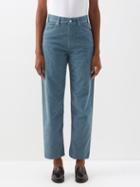 Fortela - Juliette High-waist Corduroy Relaxed-leg Trousers - Womens - Pale Blue