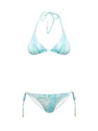 Matchesfashion.com Melissa Odabash - Cancun Paisley Print Triangle Bikini - Womens - Blue Print
