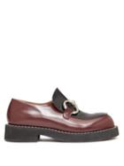 Matchesfashion.com Marni - Ring-buckle Leather Loafers - Womens - Black Burgundy