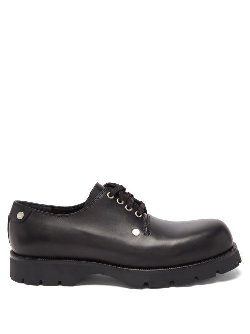 Jil Sander - Riveted Leather Derby Shoes - Mens - Black