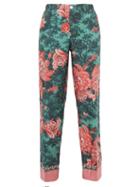 Matchesfashion.com F.r.s - For Restless Sleepers - Etere Floral Print Silk Straight Leg Trousers - Womens - Green Multi