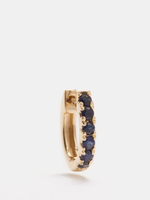 Roxanne First - Sapphire & 14kt Gold Single Hoop Earring - Womens - Blue Multi