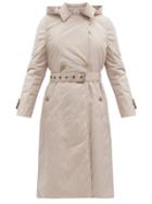 Matchesfashion.com Brunello Cucinelli - Belted Padded Trench Coat - Womens - Light Beige
