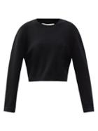 Matchesfashion.com Live The Process - Cropped Jersey Sweatshirt - Womens - Black Grey