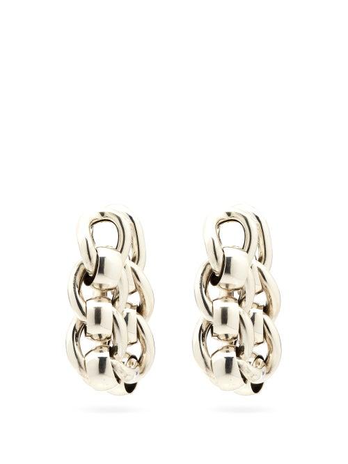 Matchesfashion.com Bottega Veneta - Transformable Sterling-silver Chain Earrings - Womens - Silver