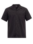 Mens Rtw A.p.c. - Edd Cuban-collar Cotton Shirt - Mens - Black