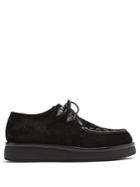 Valentino Almond-toe Suede And Leather Shoes