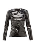 Matchesfashion.com Raey - Zip Back Patent Vinyl Top - Womens - Black