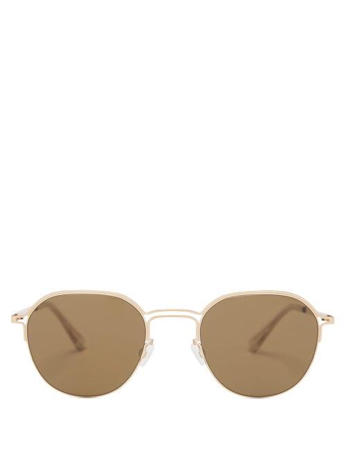 Matchesfashion.com Mykita - X Maison Margiela Stainless-steel Sunglasses - Mens - Gold