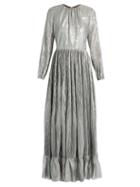 Adam Lippes Long-sleeved Pleated Maxi Dress