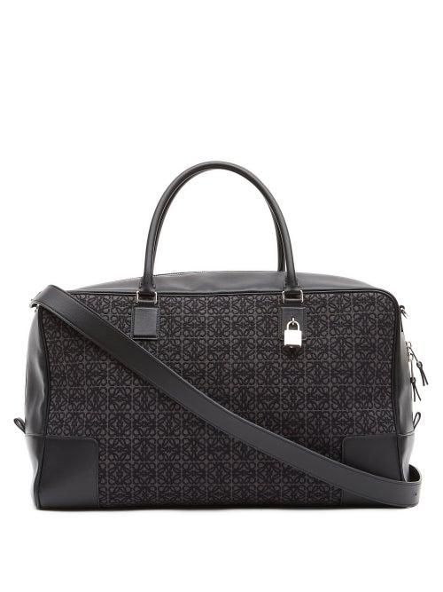 Loewe - Amazona 44 Anagram-jacquard And Leather Holdall - Mens - Black