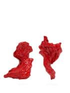 Matchesfashion.com Ingy Stockholm - Object 57 Mismatched Painted Wood Earrings - Womens - Red