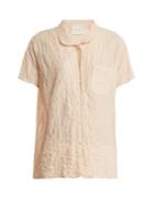 Loup Charmant Camper Short-sleeved Striped Cotton Shirt