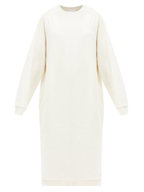 Matchesfashion.com Raey - Organic And Recycled-yarn Sweatshirt Dress - Womens - Ivory