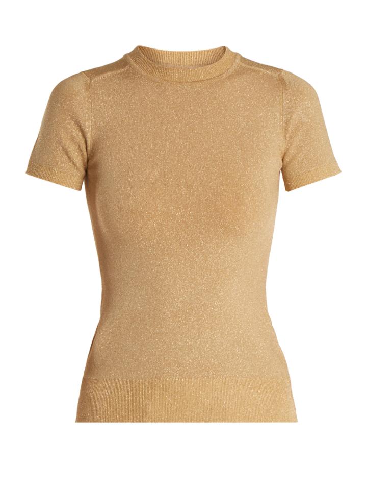 Joos Tricot Crew-neck Short-sleeved Knit Sweater