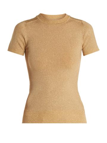 Joos Tricot Crew-neck Short-sleeved Knit Sweater