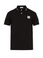 Matchesfashion.com Stone Island - Logo Patch Cotton Blend Piqu Polo Shirt - Mens - Black