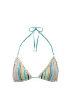 Matchesfashion.com Missoni Mare - Stripe Knitted Halterneck Bikini Top - Womens - Multi